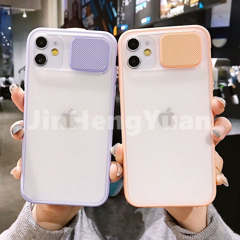 Ốp điện thoại màu nhám có nắp camera cho IPhone 11 Pro Max X XS Max XR 6 6S 7 8 Plus X