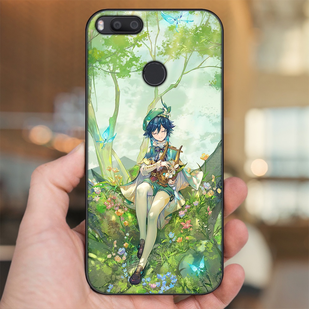 Ốp lưng Xiaomi Mi A1, Mi 5X viền đen in hình Venti Genshin Impact