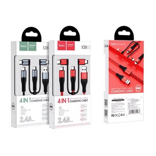 Hoco X38 4in1-Cáp sạc nhanh 4 đầu ( 2x Lightning, Micro-USB, TYPE-C)