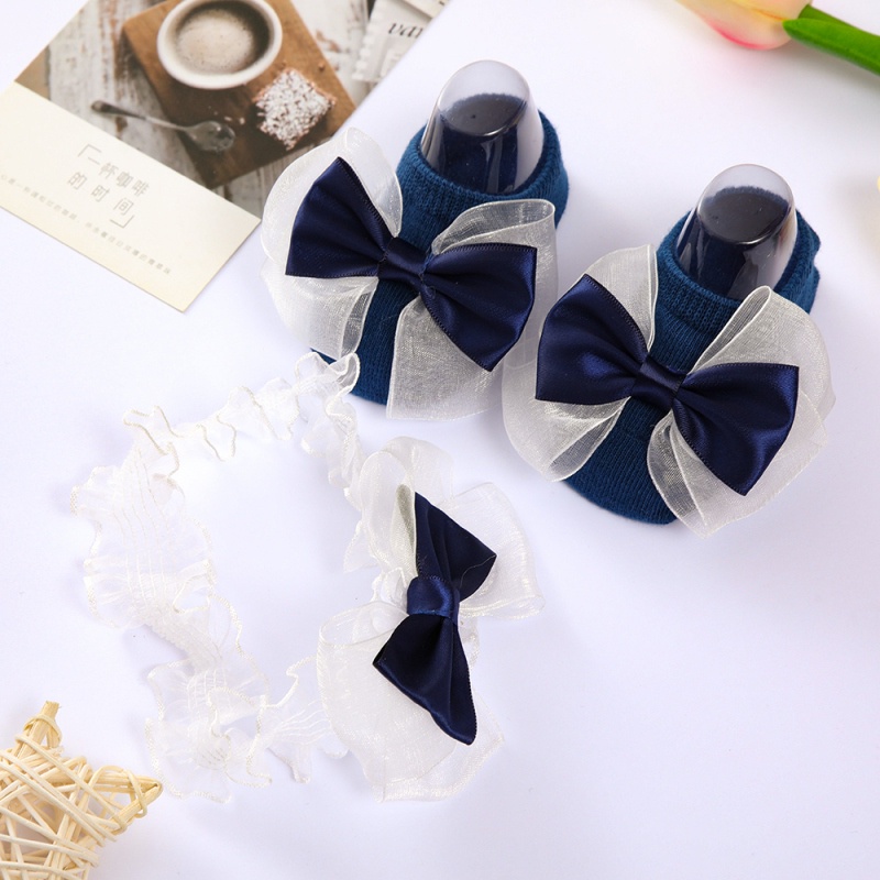 Set Vớ Nơ Và Băng Đô Co Giãn Dễ Thương Dành Cho Bé Gái