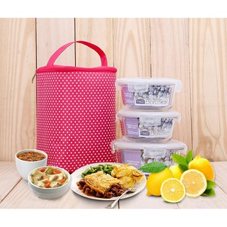 Túi giữ nhiệt Chấm bi size lớn - Túi đựng cơm văn phòng