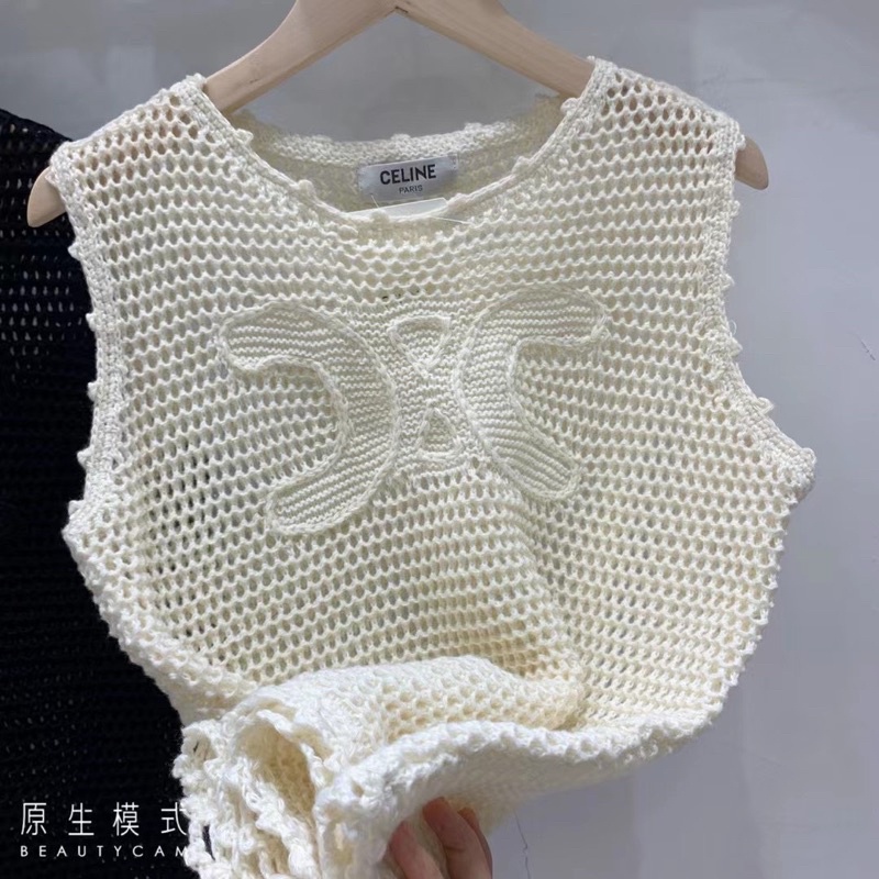 Áo len lưới sát nách dập nổi siêu hot, Áo ba lỗ lưới dập nổi siêu xinh