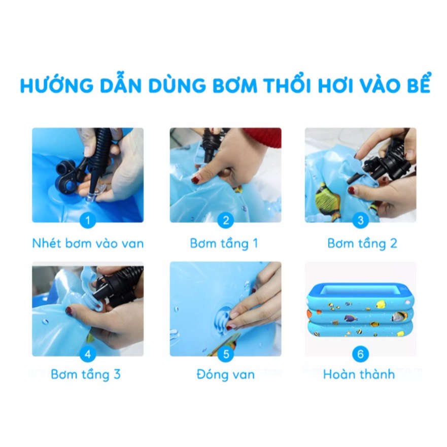 Bể Bơi Phao Hình Chữ Nhật Bể Bơi Mùa Hè Cho Bé Cao Cấp Sử Dụng Tại Nhà