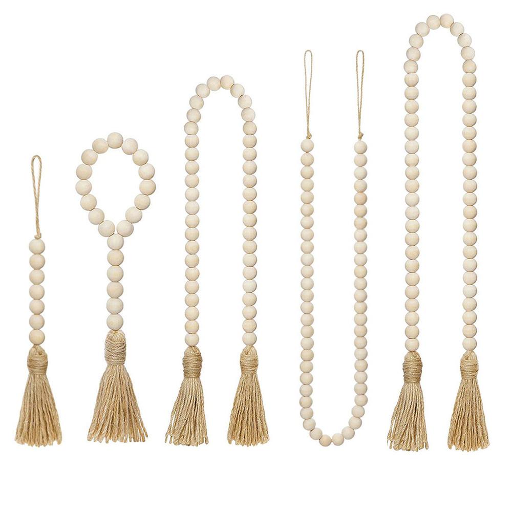 WTTLE Dây Chuỗi Hạt Gỗ Treo Tường Trang Trí Phong Cách Boho