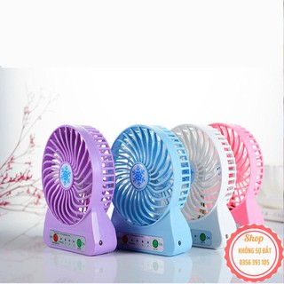 Quạt mini 3 tốc độ cực mát kèm pin sạc(Giao Màu Ngẫu Nhiên)