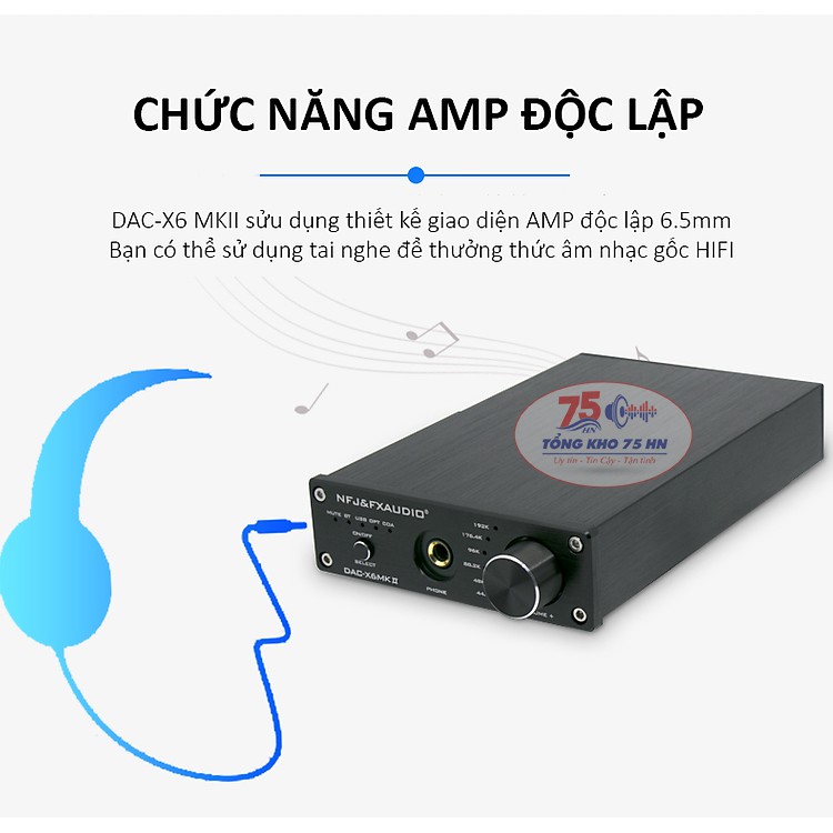 DAC nghe nhạc FX Audio X6 MKII chính hãng - Tặng dây RCA Monster cao cấp