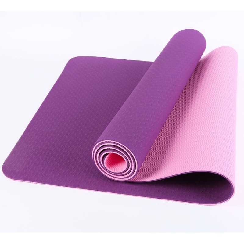 Thảm tập yoga, tập gym tại nhà 2 lớp 8mm TPE 2 lớp T2L chống trơn trượt shop TIDATA 2L8