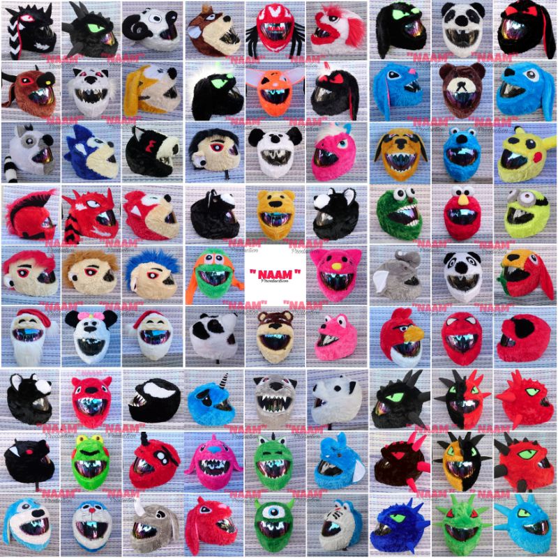 Vỏ Bọc Mũ Bảo Hiểm Bảo Hiểm Nhân Vật Hoàn Chỉnh Stitch Elmo Che Nửa Mặt