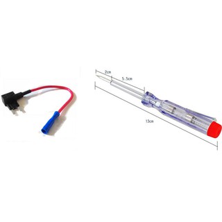 Combo bút thử điện + đầu nối thêm cầu chì xe hơi xe máy ( không kèm cầu chì)