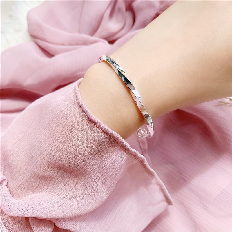 ❤zheting❤ tay thời trang nữ mạ bạc 925 tùy chỉnh đơn giản