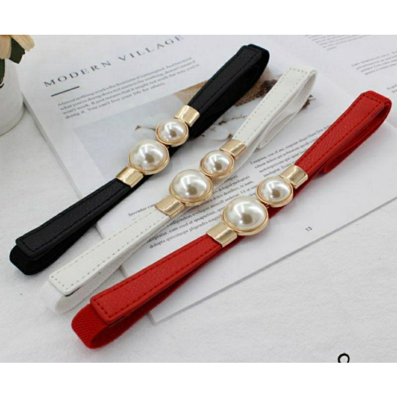 Dây nịt đai váy thắt lưng nữ da Pu phối ngọc trai nhân tạo Lh0917399527