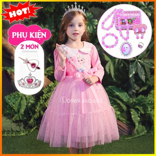 Váy Elsa. Đầm Elsa Công Chúa Cotton Cho Bé Gái