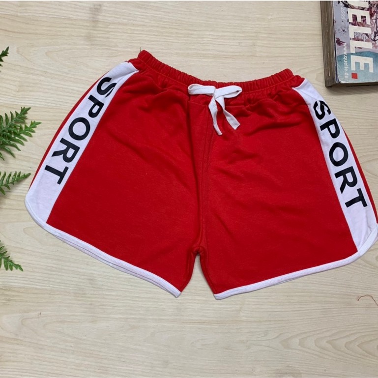 Quần đùi nữ dáng Sport - Quần Short nữ phối mầu sport có dây rút chắc chắn thoải mái vận động