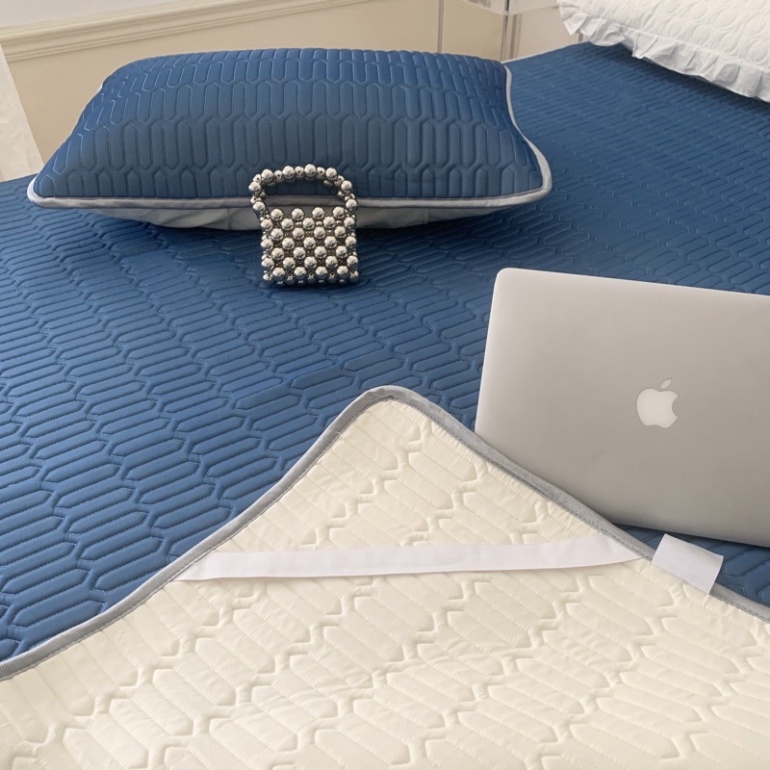 Chiếu Điều Hòa Cao Su Non Latex HIN BEDDING Kích Thước 1m6x2m, 1m8x2m, 2mx2m2 Tặng Kèm 2 Vỏ Gối