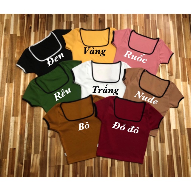 [Mã FASHIONT4WA2 giảm 10K đơn 50K] ÁO CROPTOP VIỀN CỔ VUÔNG | BigBuy360 - bigbuy360.vn