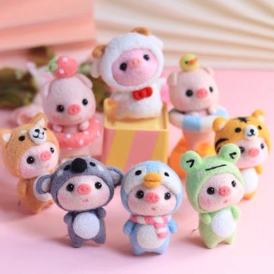 Len Chọc Handmade, Bộ Kit Len Chọc Heo Hồng Gợi Cảm
