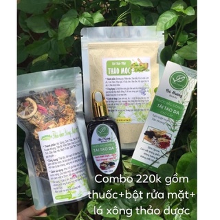 Thuốc bắc tái tạo da đông y Bà Hoàng handmade kèm bột rửa mặt và lá xông