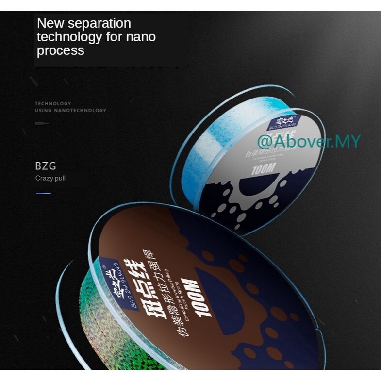 Cuộn Dây Câu Cá 100M Chất Liệu Nylon PE Màu Rằn Ri