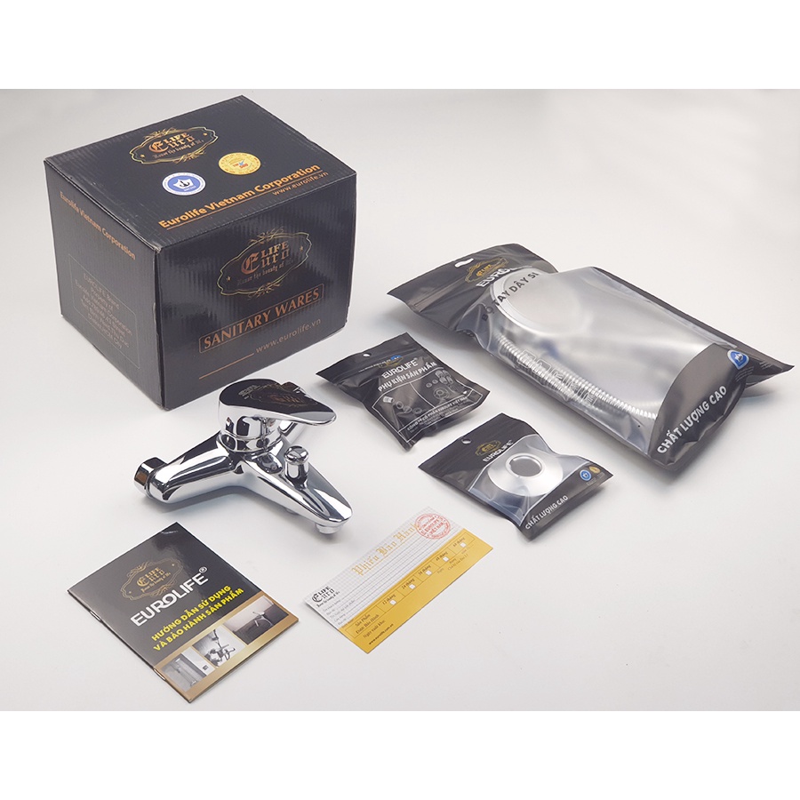 Bộ vòi sen nóng lạnh Đồng mạ Chrome Eurolife EL-LOT01