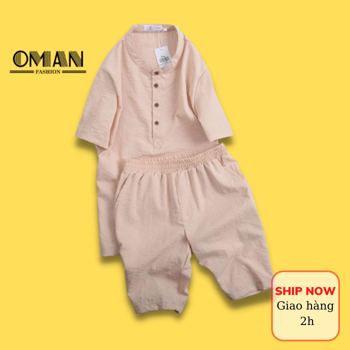 Bộ đũi nam cổ tàu 4 khuy, chất đũi xước dày dặn - OMAN BH22