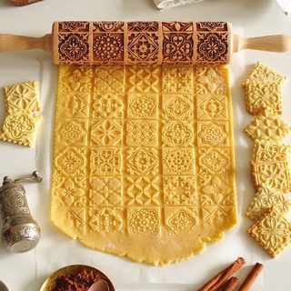 Cây lăn bánh vintage, cây lăn bột bằng tay, cây cán bột, Con lăn tạo hình bánh quy