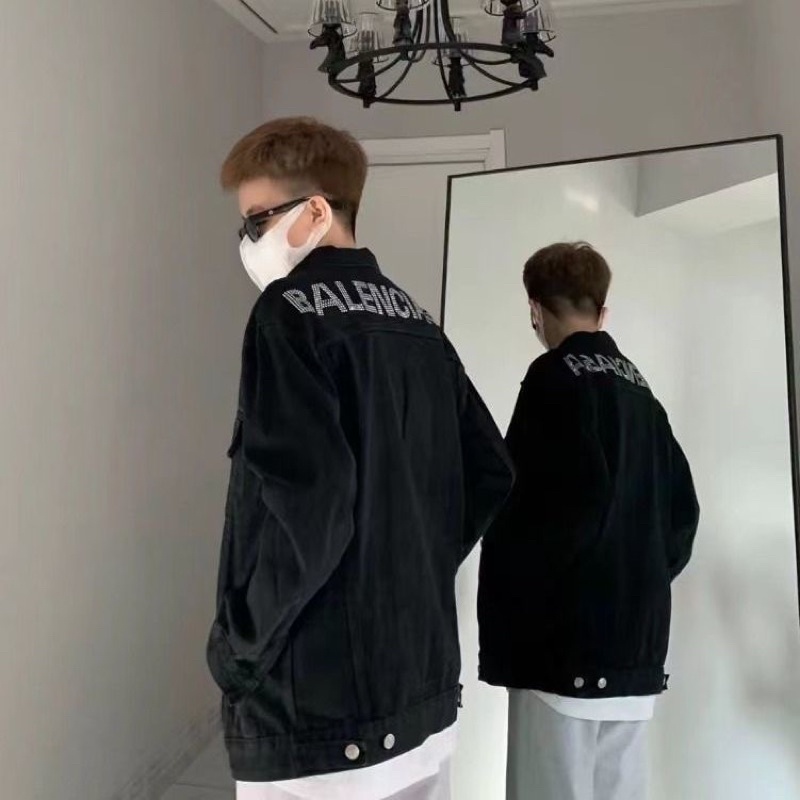 Áo Khoác Jean Balen Đính Đá Nam Nữ