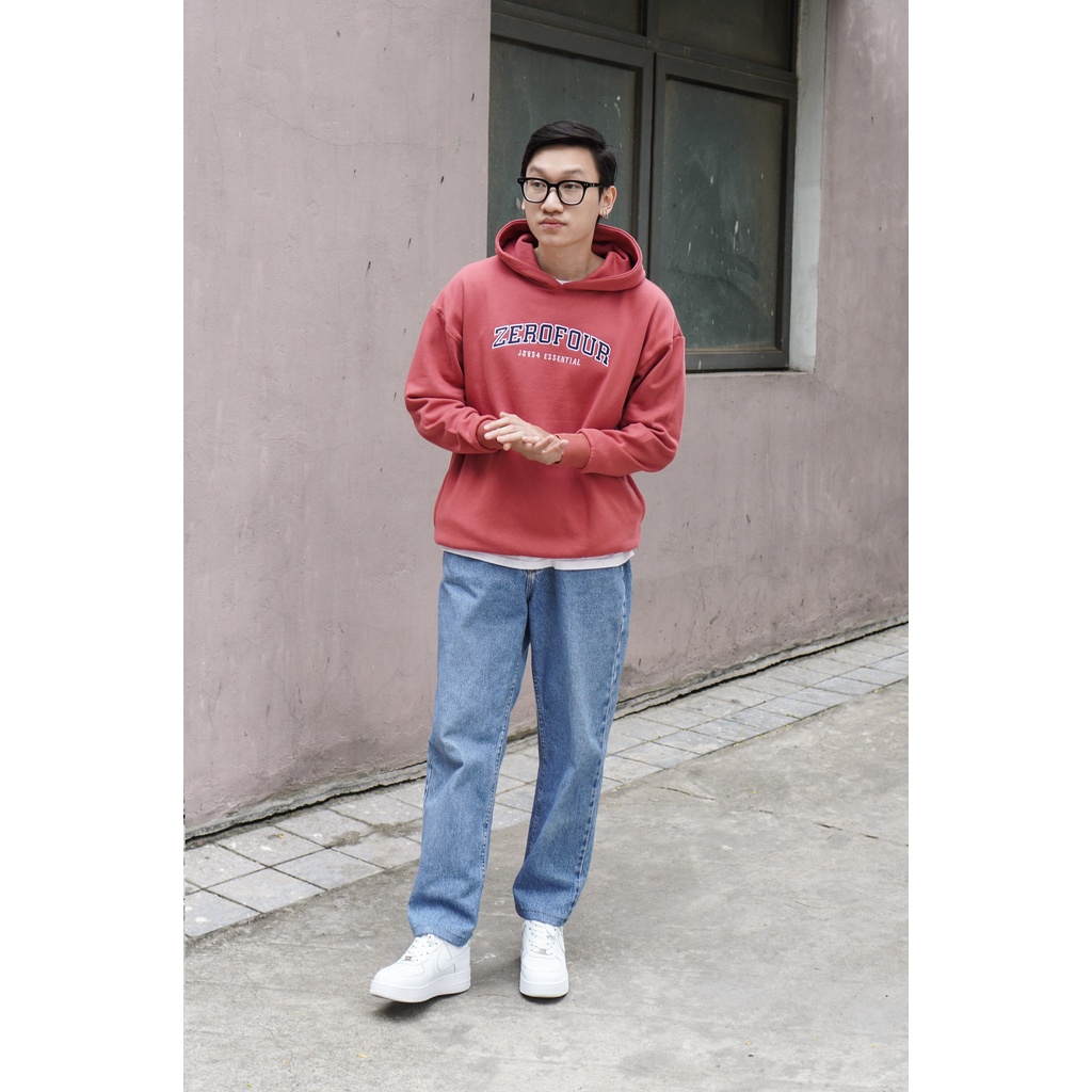 Áo Hoodie JOG04 - chất liệu thun nỉ 100% cotton , form dáng oversized ( hình thêu ZEROFOUR )