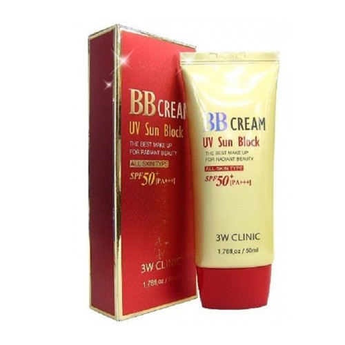 Kem nền trang điểm chống nắng 3W CLINIC BB CREAM UV SUN BLOCK 50ML - Hàn Quốc Chính Hãng