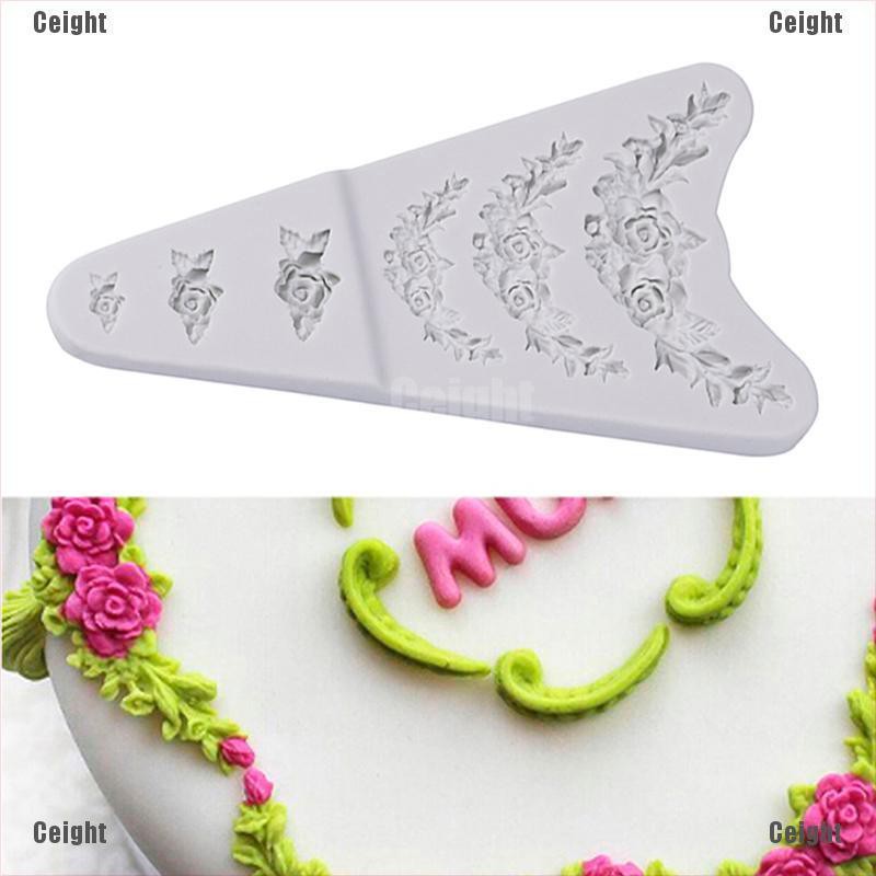 Khuôn Silicone Tạo Hình Hoa Hồng Trang Trí Bánh Cưới