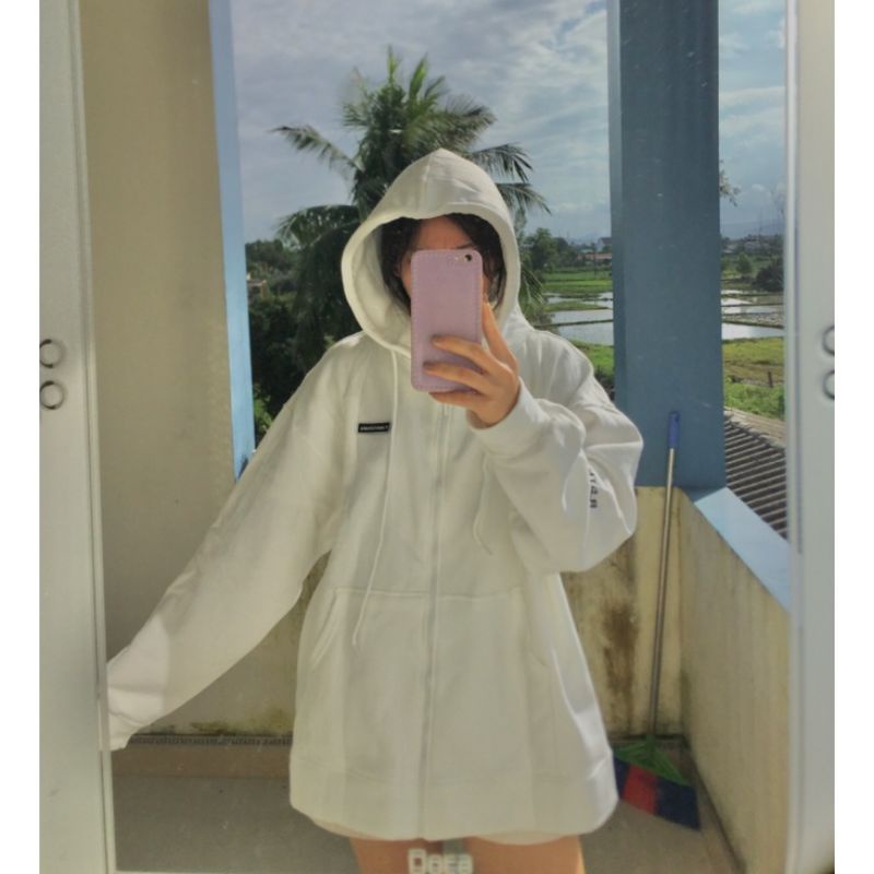 Áo khoác hoodie zip chữ cái Ent form rộng unisex 2t clothes