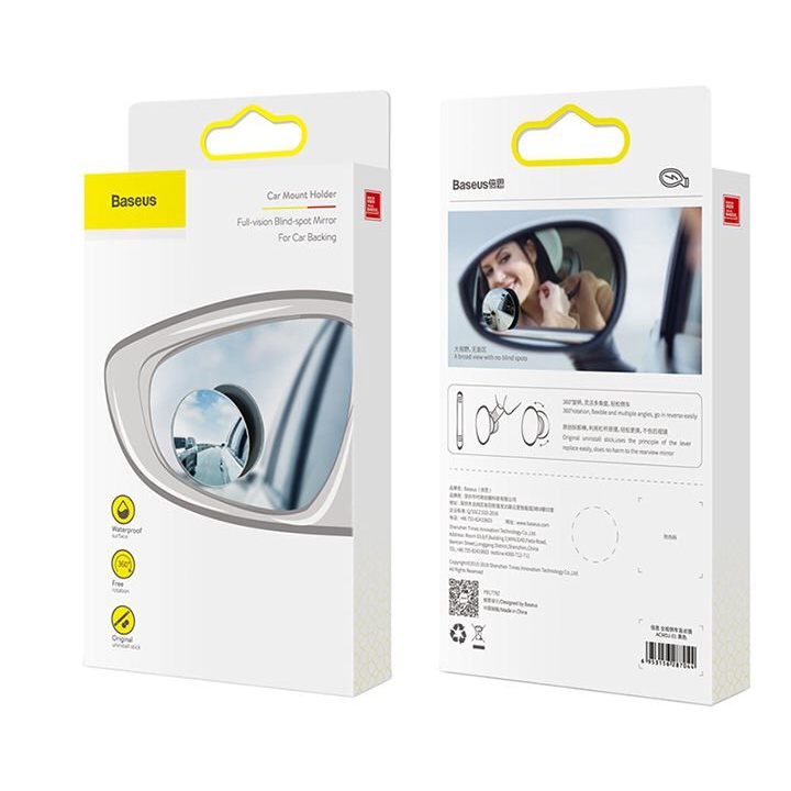 Gương cầu lồi mở rộng góc nhìn, chống điểm mù cho xe hơi Baseus LV466 Full View Blind Spot Rearview Mirrors (Bộ 2 cái)