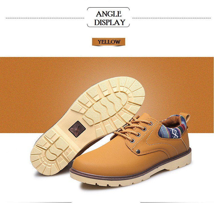 Giày Buck Lịch Lãm Gót Họa Tiết Màu Vàng | BigBuy360 - bigbuy360.vn