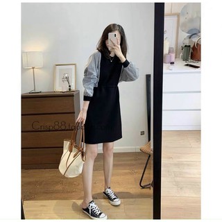 Váy kẻ sọc chun eo dành cho nữ