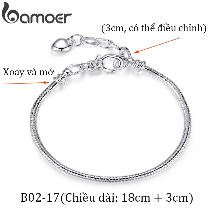 Vòng đeo tay BAMOER da rắn mềm thời trang DIY