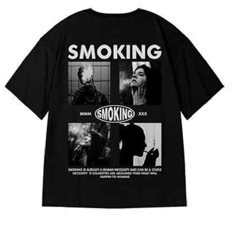 Áo Thun Tay Ngắn Dáng Rộng In Chữ Phong Cách Hồng Kông Thời Trang Mùa Hè Cho Nam Và Nữ Size M-8XL