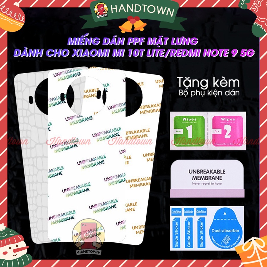 Dán PPF Mặt Lưng Xiaomi Redmi Note 9 Pro 5G Kính Cường Lực Dẻo Vân Cá Sấu / Hiệu Ứng Cầu Vồng / Trong Suốt Chống Va Đập