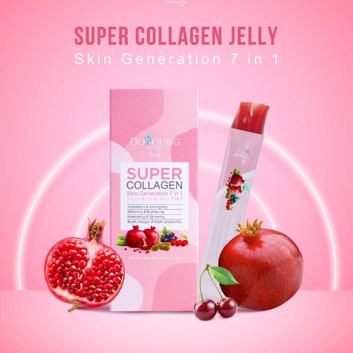 Thạch collagen lựu Doyoung SUPER COLLAGEN SKIN GENERATION 7 IN 1 sáng da chống lão hóa 1 hộp 15 thanh