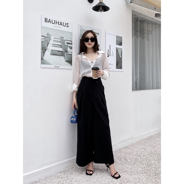 Quần vải ống xuông rộng cạp kiểu - JIRO PANTS Q1422