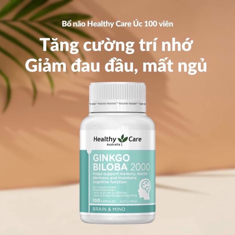Healthy Care Ginkgo Biloba 2000mg - Viên uống bổ não 100 viên