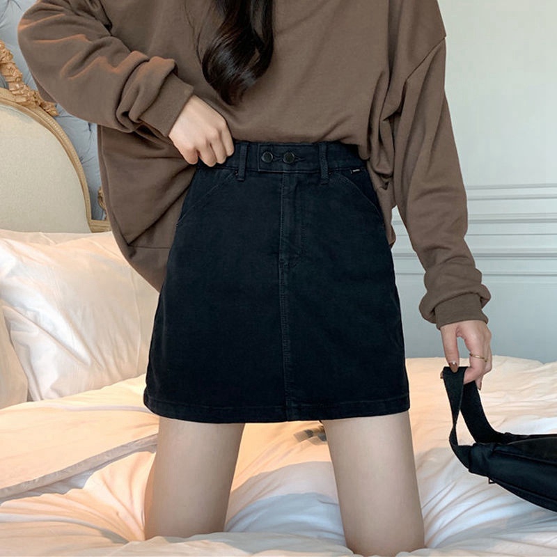 Chân Váy Jeans Chữ A Phong Cách Hàn Quốc Thời Trang Cho Nữ