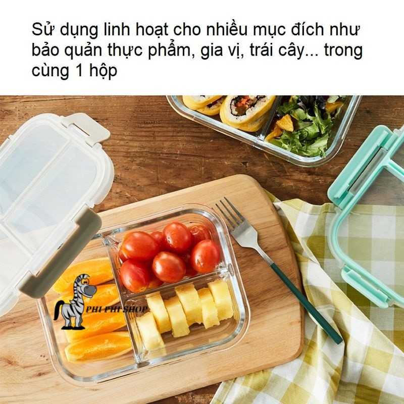 Hộp thủy tinh 2 ngăn Lock&amp;Lock Glass Food Container