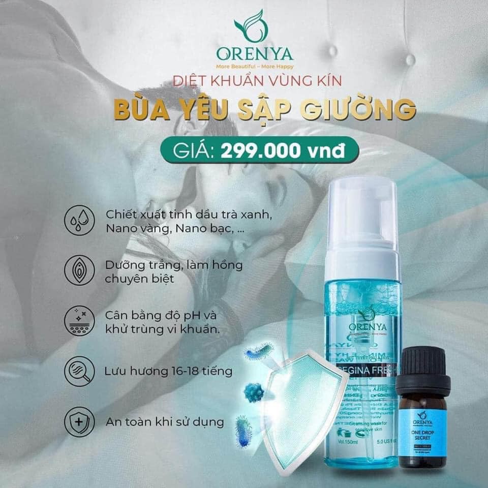 150ML DUNG DỊCH VỆ SINH BỌT TUYẾT ORENYA