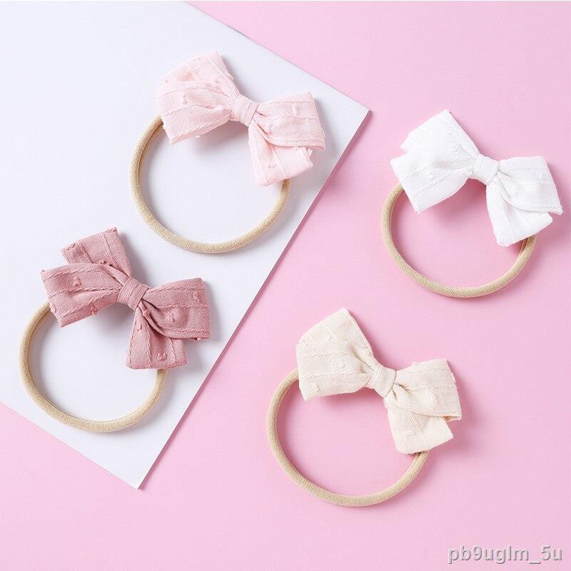 ♨❧✇Baby Bows Băng đô cho bé gái Phụ kiện tóc cổ điển trẻ sơ sinh nylon mỏng vô giá buộc Mới