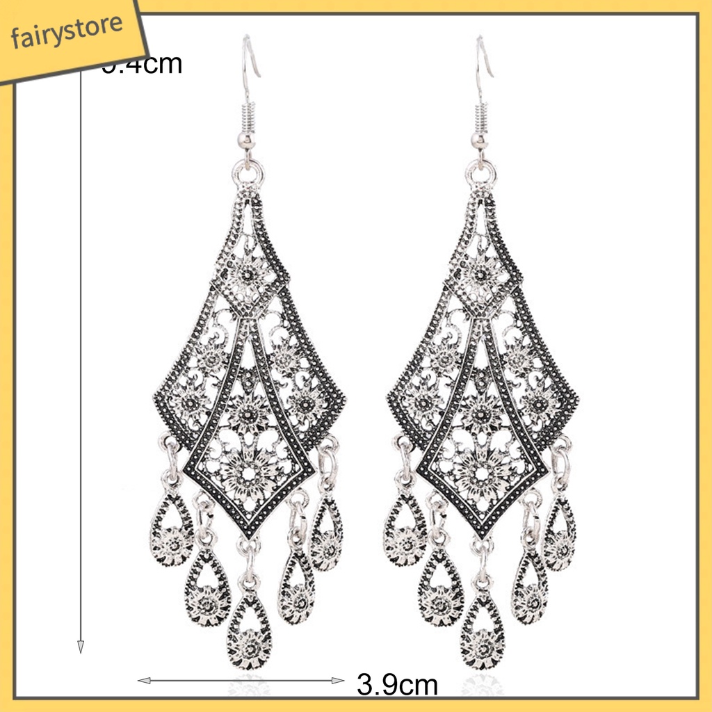 Bông tai nữ trang dáng dài tạo hình độc đáo