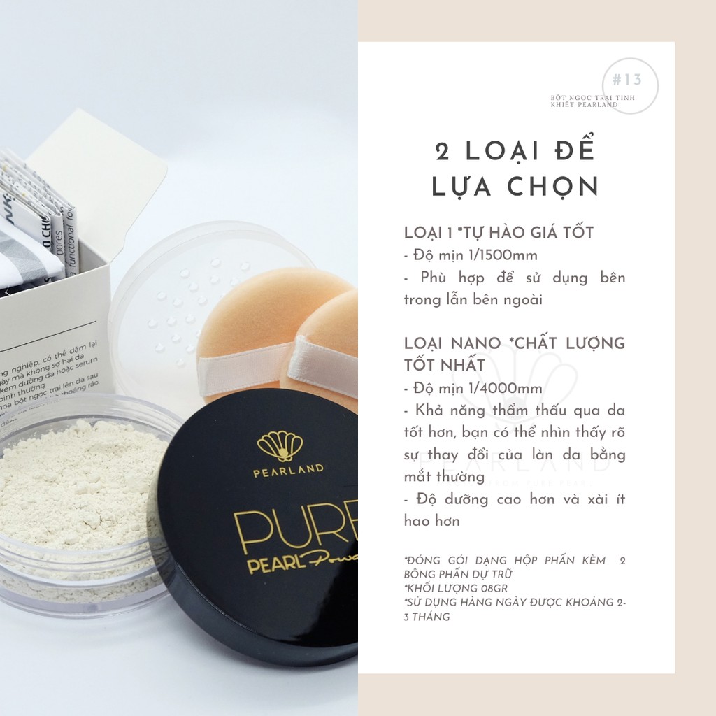 [ko cần tẩy trang] Phấn phủ Bột ngọc trai Nano PearLand Vietnam | BigBuy360 - bigbuy360.vn
