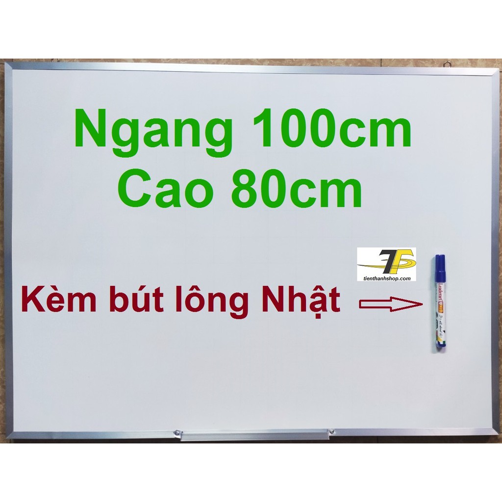 Bảng mica trắng 80 x 100cm viết bút lông viền nhôm + Tặng 01 bút lông bảng Nhật UNID