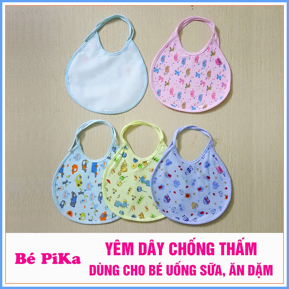 Yếm ăn dặm BEPIKA chống thấm tròn có dây buộc cho bé trai bé gái