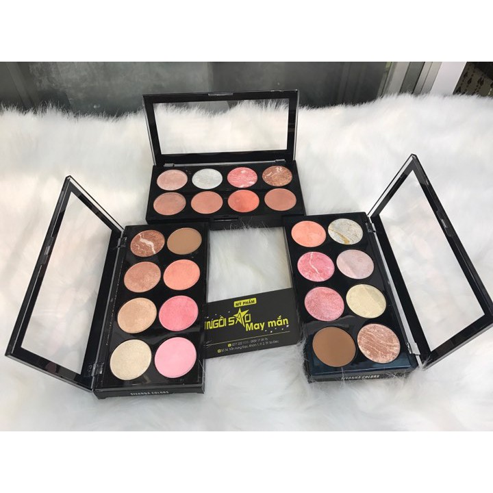 SET PHẤN MẮT MÁ HỒNG TẠO KHỐI 8 Ô SIVANNA