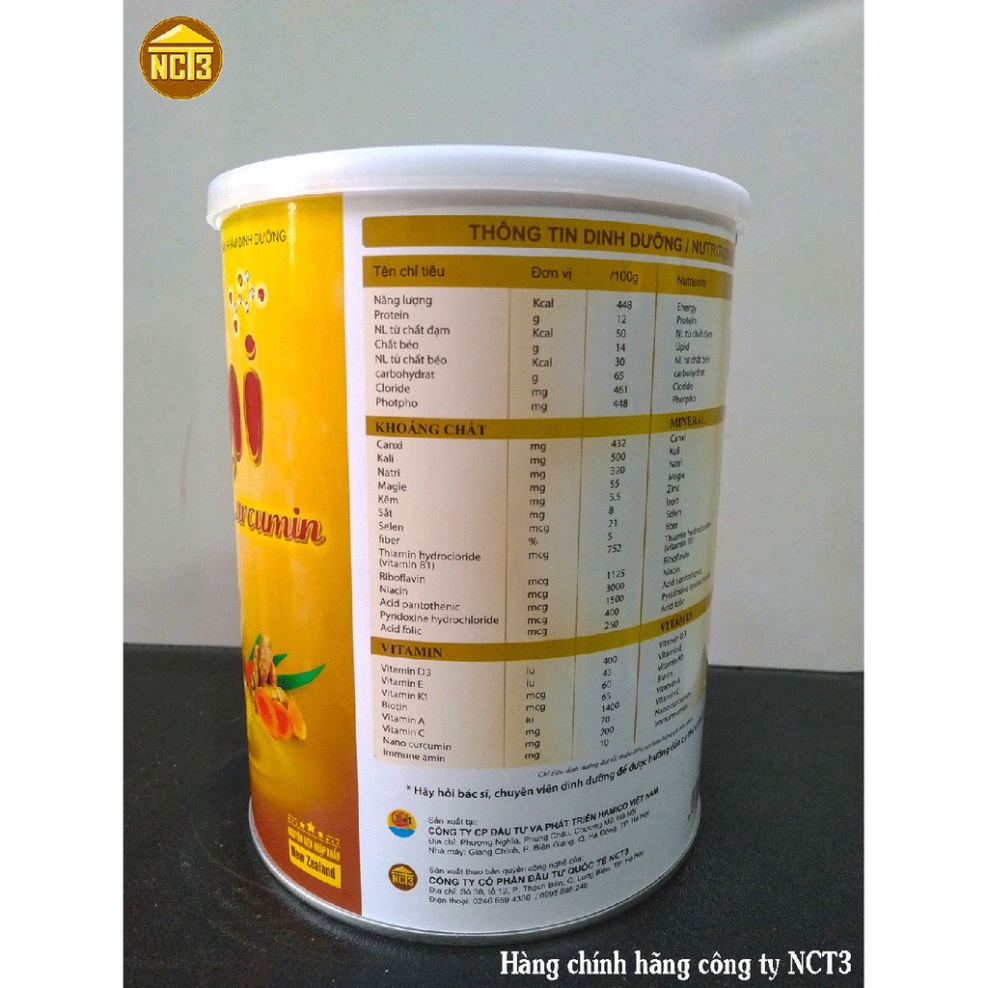 Sữa Tinh Bột Nghệ DUMI CURCUMIN NANO NCT3 ( 900g ) (Hàng chính hãng công ty NCT3 )