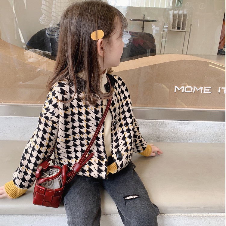 Áo khoác cardigan dệt kim tay dài thời trang xuân thu cho bé gái